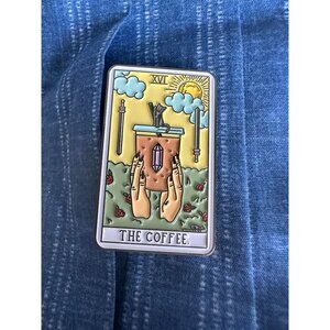 THE COFFEE Tarot Card Enamel Lapel Pin NEW